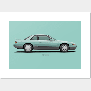 Silvia S13 Green Grey Posters and Art